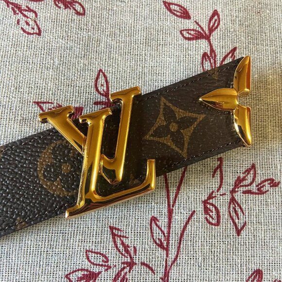 Louis Vuitton Monogram Reversible Belt 80cm / 32in Gold LV Buckle ✨ - Picture 3 of 7